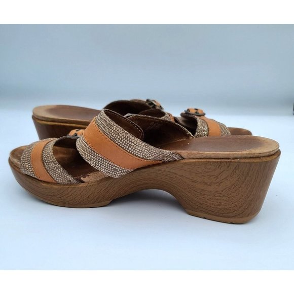 Dansko Jessie Womens Sand Lizard Double Strap Wedge Sandals US 8.5-9 EU 39 - Picture 11 of 15